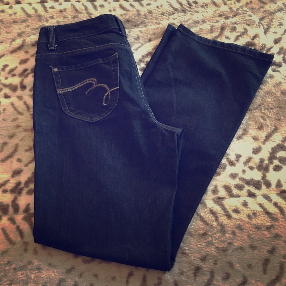 Dark wash bootcut jeans!